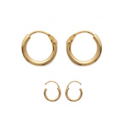 Petite créole plaqué or 10 mm fil rond 1,5 mm