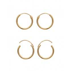 Petite créole plaqué or 14 mm fil rond 1,5 mm