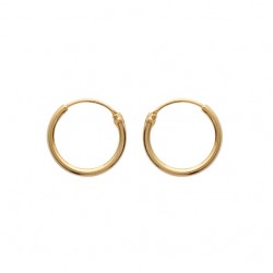 Petite créole plaqué or 14 mm fil rond 2 mm avec charnière