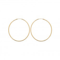 Grande créole plaqué or 60 mm fil rond 2 mm avec charnière