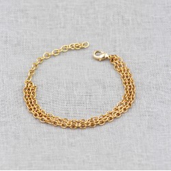 Cockring chaîne forçat ovale plaqué or réglable 