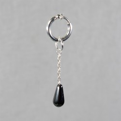 Anneau de pénis goute hématite plaqué argent sans piercing