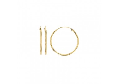 créole plaqué or 18 carats diamètre 25 mm fil rond 1,5 mm