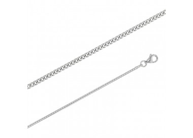 Chaîne maille Gourmette Diamantée 4 faces argent massif 40 cm et 1.40 mm de large