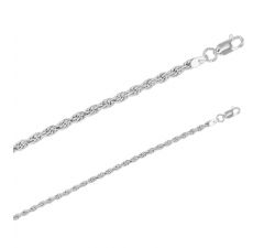 Chaîne argent rhodiée maille corde épaisse de 3.1 mm et de 45 cm de long
