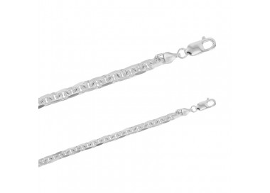 Bracelet argent homme maille forçat diamantée plate
