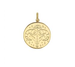 Médaille plaqué or signe astrologique gravé Bélier