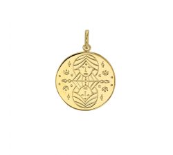 Médaille plaqué or signe astrologique gravé Gémeaux