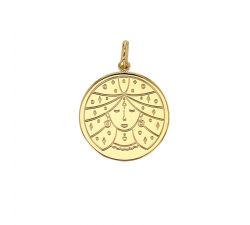Médaille plaqué or signe astrologique gravé Vierge
