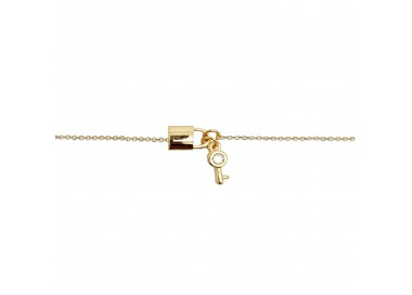 bracelet cadenas et clé plaqué or