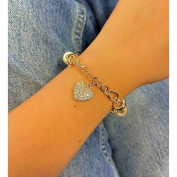 bracelet luxe coeur plaqué or 18 carats