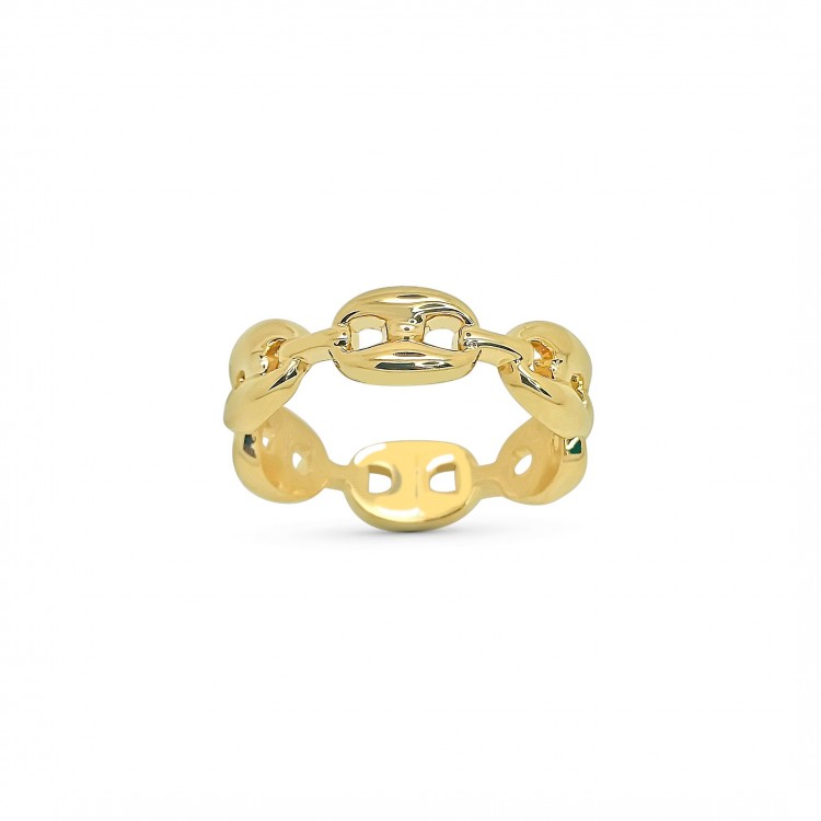 Bague en Plaque Or Grain De Café