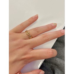 Bague Grain De Café en Plaque Or