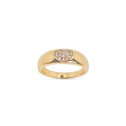 Bague en plaqué or forme coeur serti de 12 cristaux