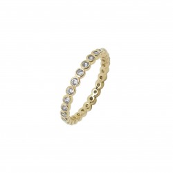 Bague fine plaqué or 18 carats cristaux d'oxydes zirconium