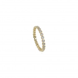 Bague fine plaqué or cristaux oxydes zirconium