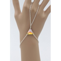 Chaîne de main argent massif cristal aurore boréale