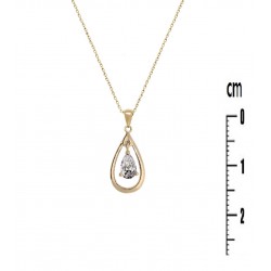 Collier plaqué or 18 carats goute cristal oxyde de zirconium