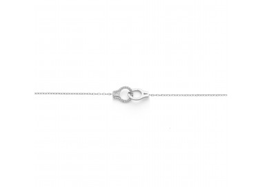 Bracelet menotte argent 925 rhodié serti d'oxyde de zirconium