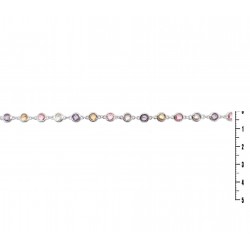 Bracelet argent rhodié serti d'oxyde de zirconium