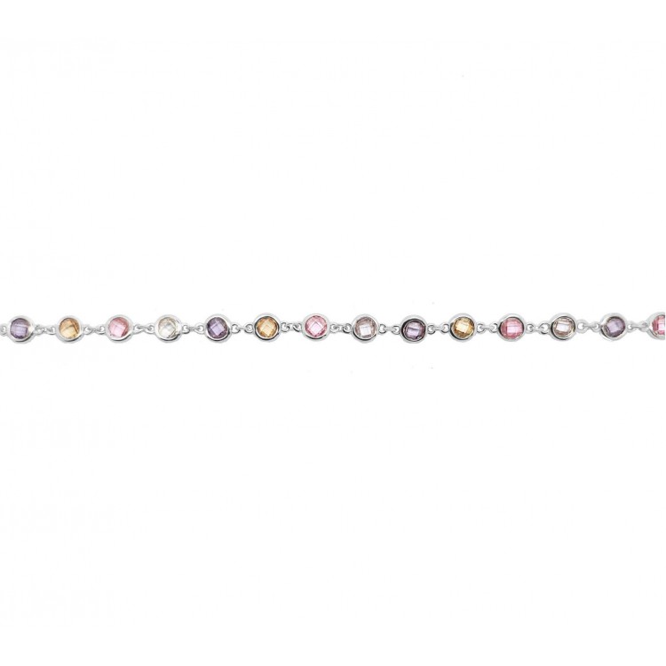 Bracelet argent 925 rhodié serti d'oxyde de zirconium