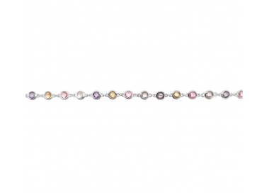 Bracelet argent 925 rhodié serti d'oxyde de zirconium