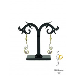 Boucles d'oreilles plaqué or bi color Améthiste