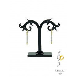 Clou d'oreille plaqué or diapason de cristal