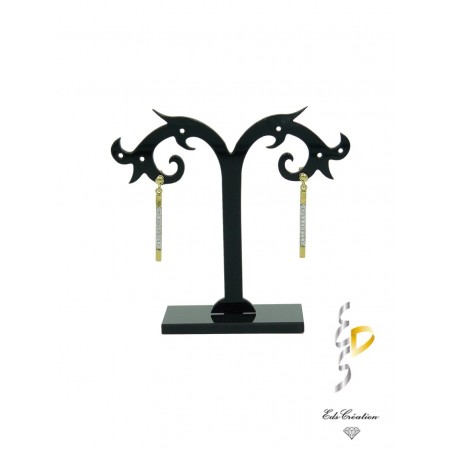 Clou d'oreille plaqué or diapason de cristal