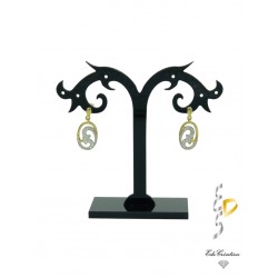 Boucles d'oreilles plaqué or jaune et plaqué or blanc
