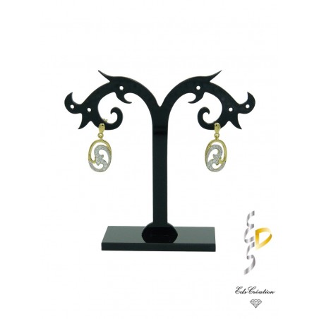 Boucles d'oreilles plaqué or jaune et plaqué or blanc