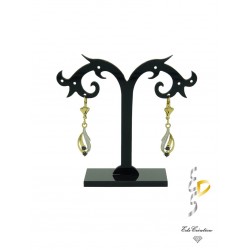 Boucles d'oreilles plaqué or jaune et blanc