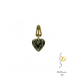 Clip Nombril Plaqué Or Coeur Noir