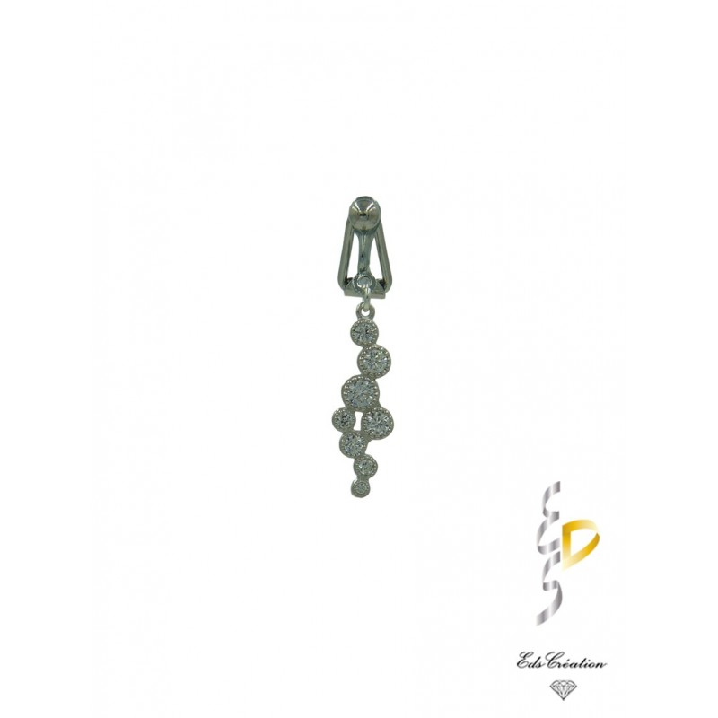 Clip Nombril Argent Grappe Cristal Clip Nombril Argent Grappe Cristal