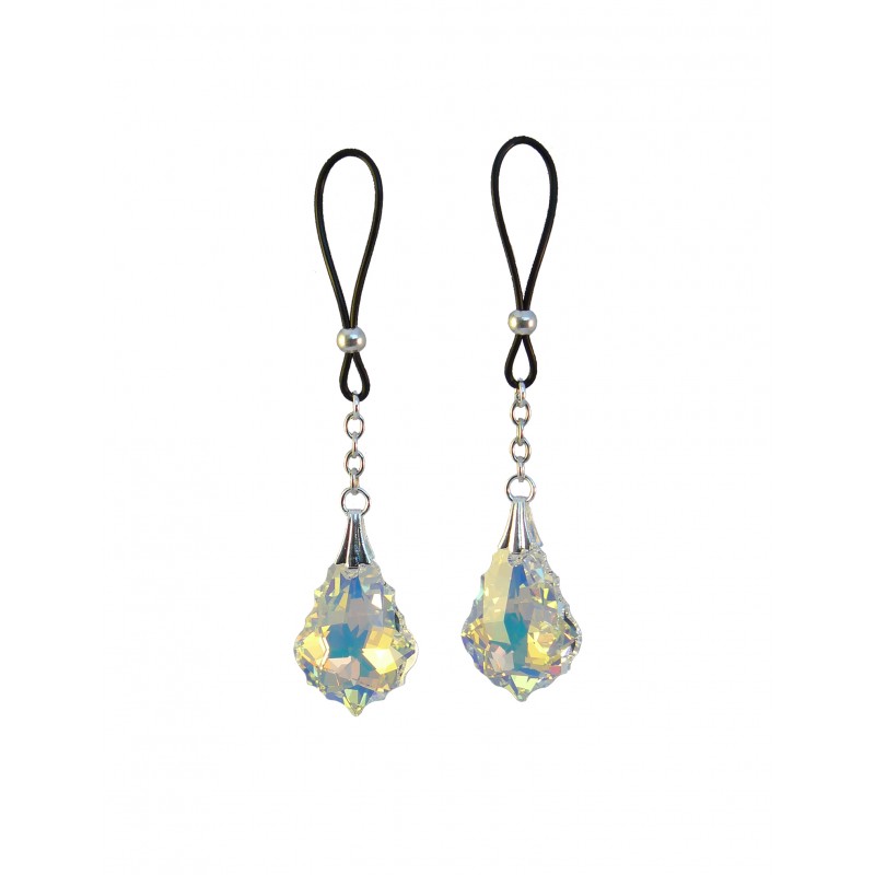 Bijoux seins Argent cristal Baroque Aurore boréale Bijoux seins Argent cristal Baroque Aurore boréale
