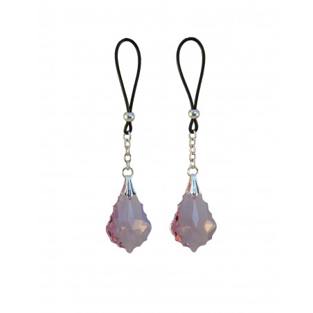 Bijou seins Argent cristal Barroque Rose