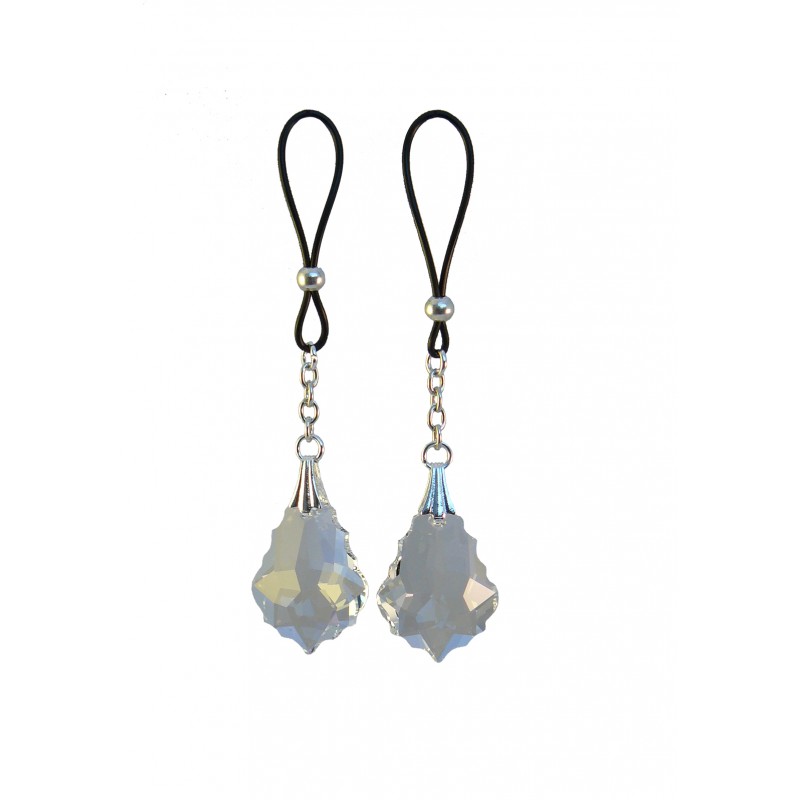 Bijou seins Argent cristal Barroque blanc pur Bijou seins Argent cristal Barroque blanc pur