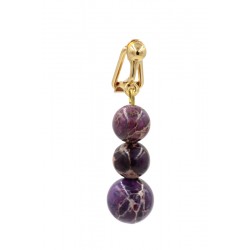 Clip clitoris plaqué or diapason jaspe impérial Violet