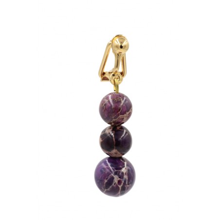 Clip clitoris plaqué or diapason jaspe impérial Violet
