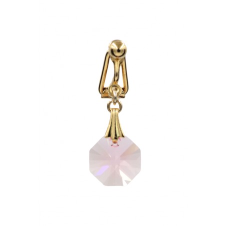Clip clitoris plaqué or et son cristal Rose