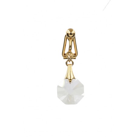 Clip clitoris plaqué or et son cristal blanc pur