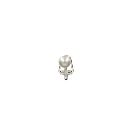 Clip Clitoris Argent Perle d'eau Douce Gris Acier