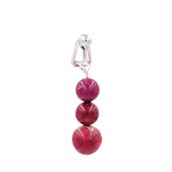 Clip clitoris plaqué Argent diapason jaspe impérial Rose
