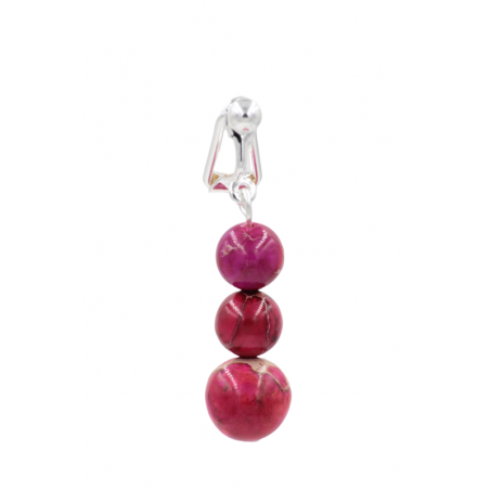 Clip clitoris plaqué Argent diapason jaspe impérial Rose
