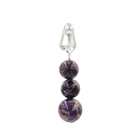 Clip clitoris plaqué Argent diapason jaspe impérial Violet