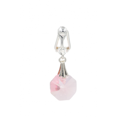 Clip clitoris argent et son cristal Rose