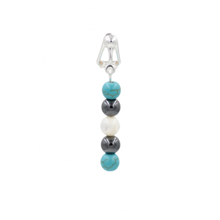 Clip clitoris Argent et son Diapason de perle Howlite Hématite