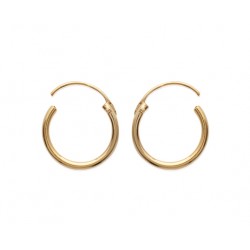 Petite créole plaqué or 14 mm fil rond 1,5 mm