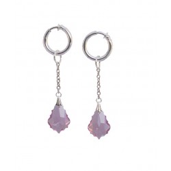Anneau intime argent cristal barroque Rose