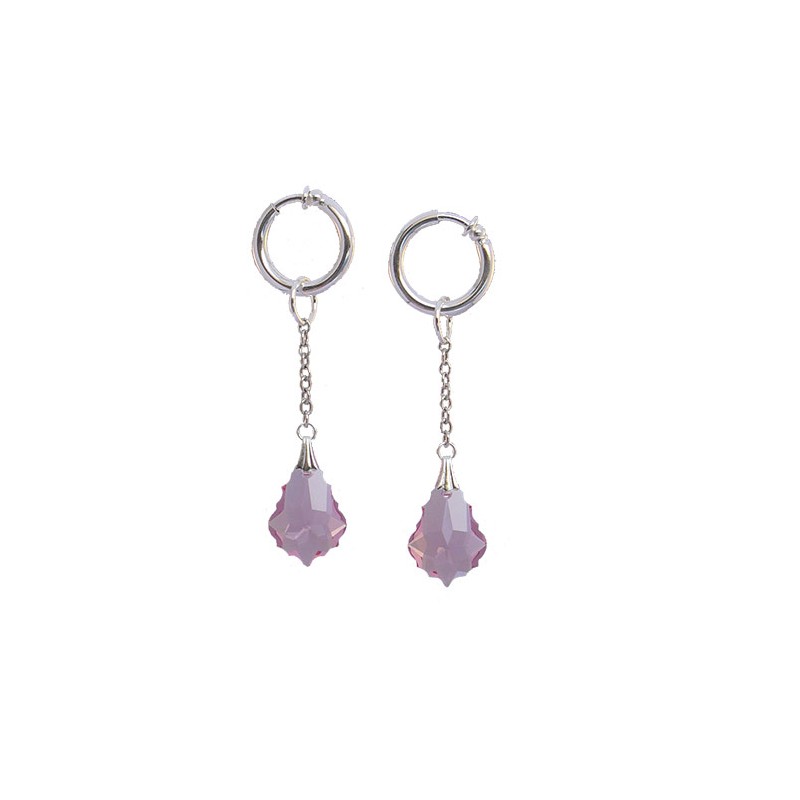 Anneau intime argent cristal barroque Rose